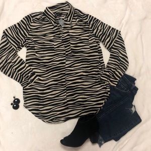 Ann Taylor Zebra Long Sleeve